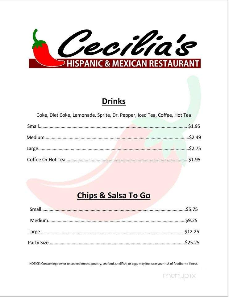 Cecilia's - Farmington, NM menu_pic