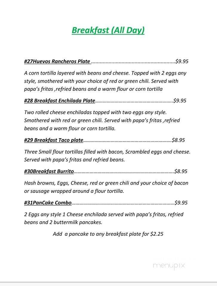 Cecilia's - Farmington, NM menu_pic