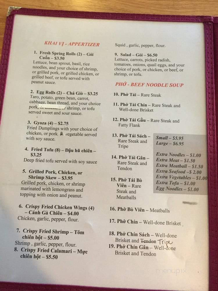 Pho Country House - Seattle, WA menu_pic