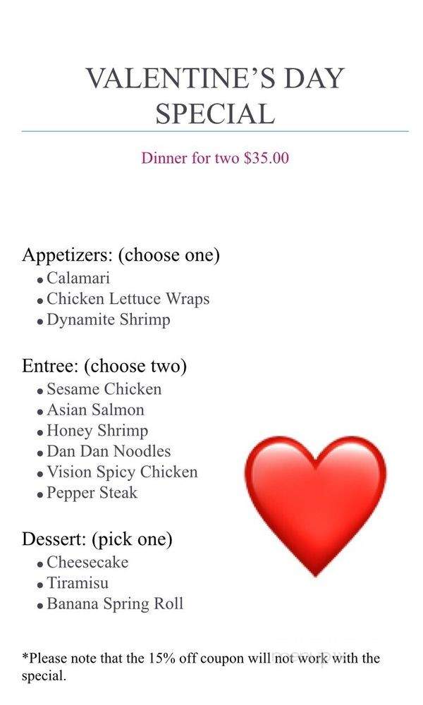 Vision China Bistro - Greensboro, NC menu_pic