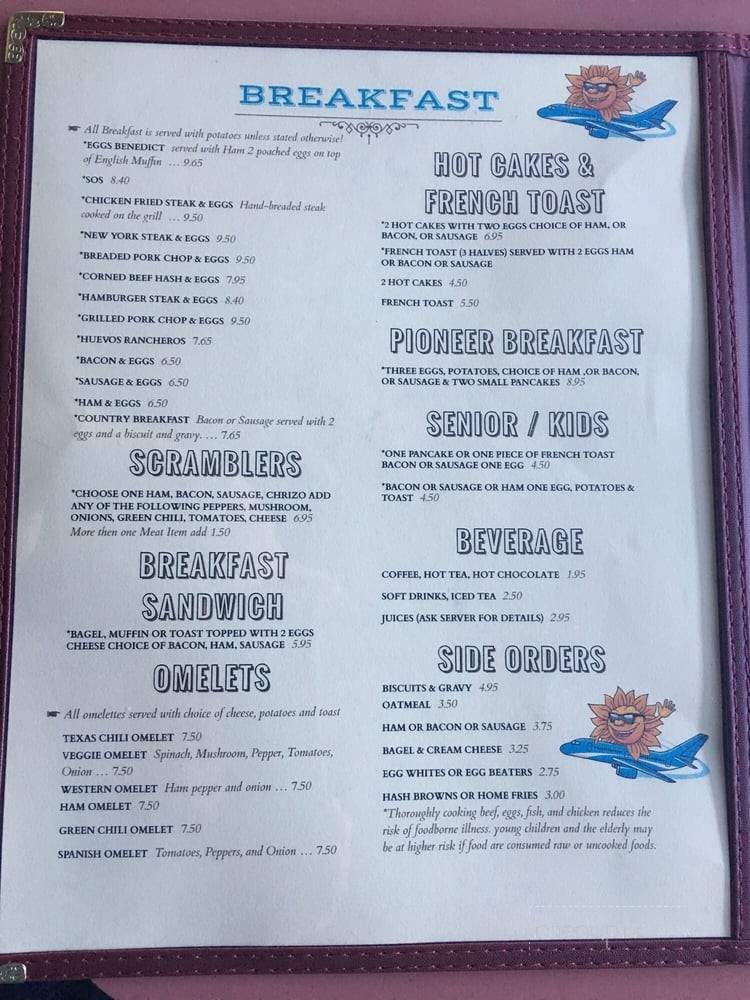 Sunshine & Tailwinds Cafe - North Las Vegas, NV menu_pic
