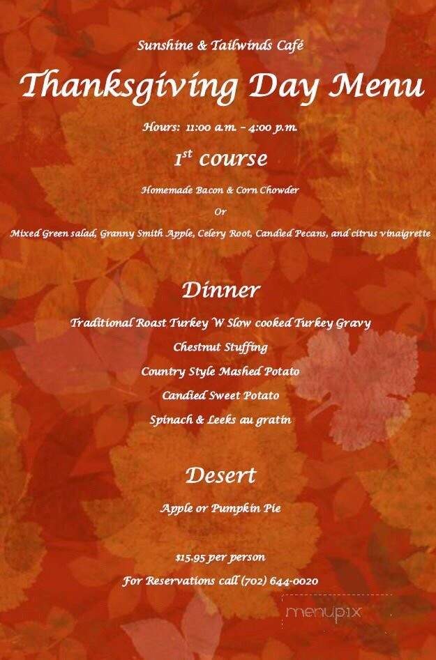 Sunshine & Tailwinds Cafe - North Las Vegas, NV menu_pic