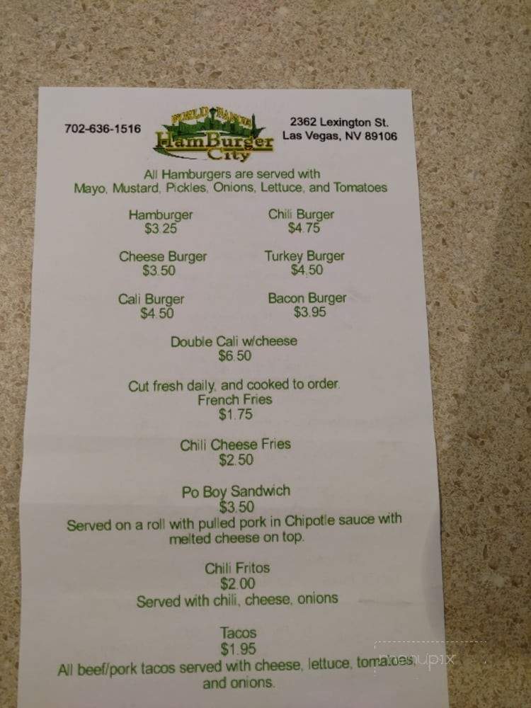 Hamburger City - Las Vegas, NV menu_pic