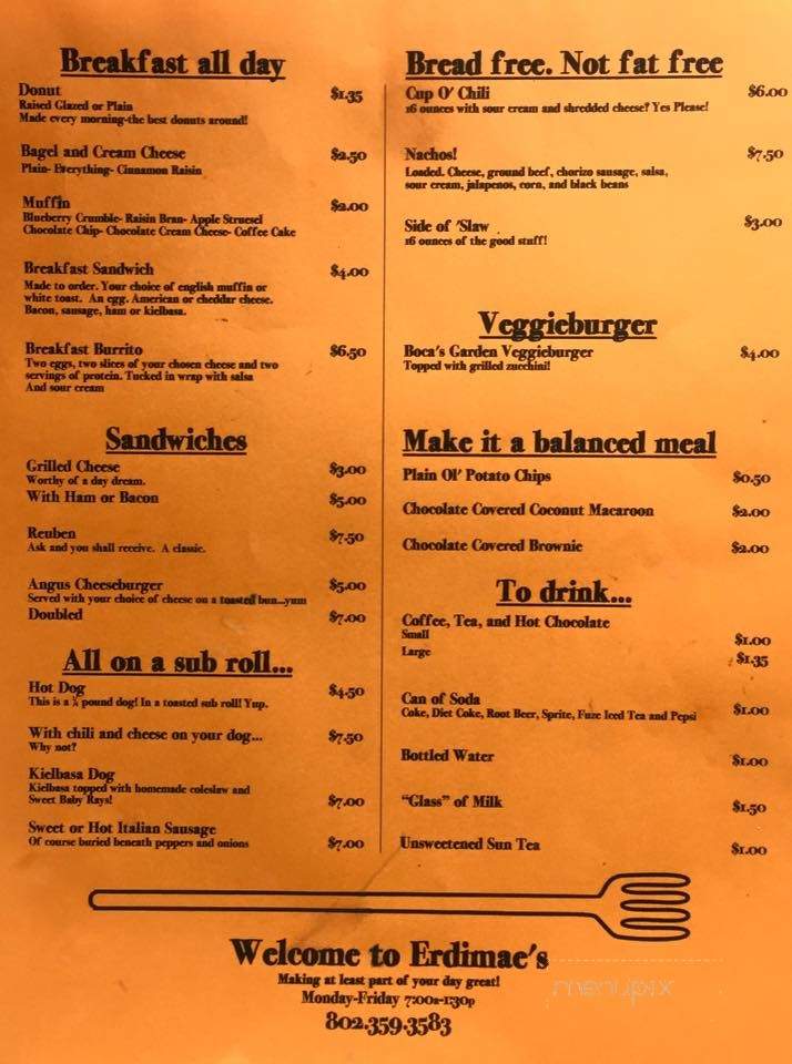 Erdimea's - Windsor, VT menu_pic