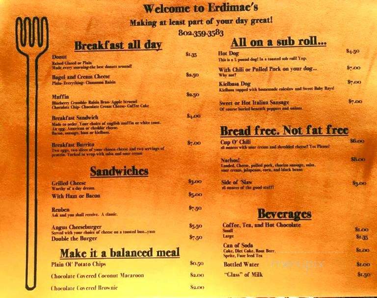 Erdimea's - Windsor, VT menu_pic