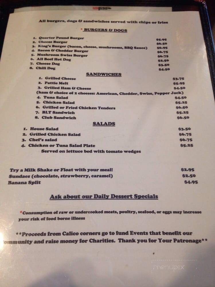 Menu of Grits n