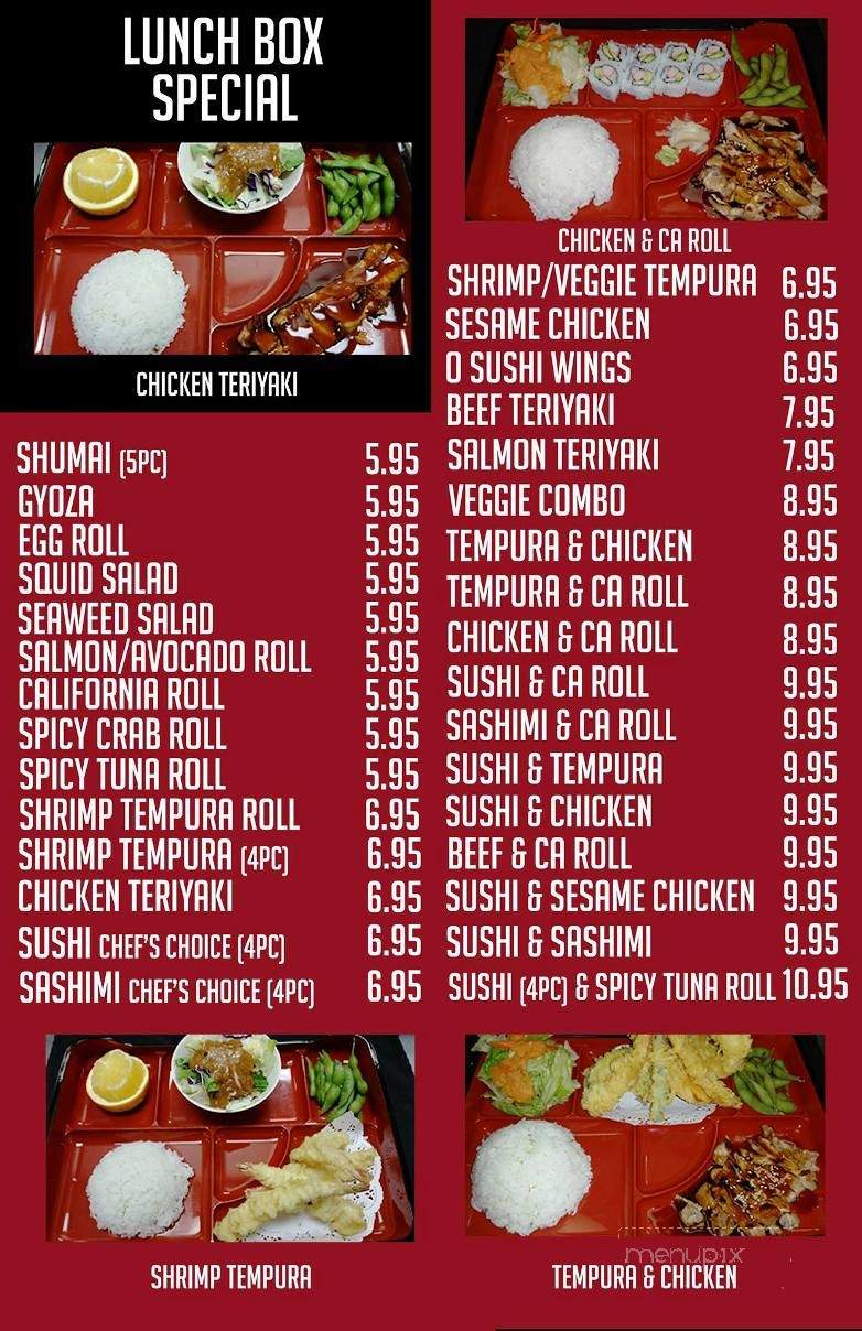 O Sushi Restaurant - Tucson, AZ menu_pic