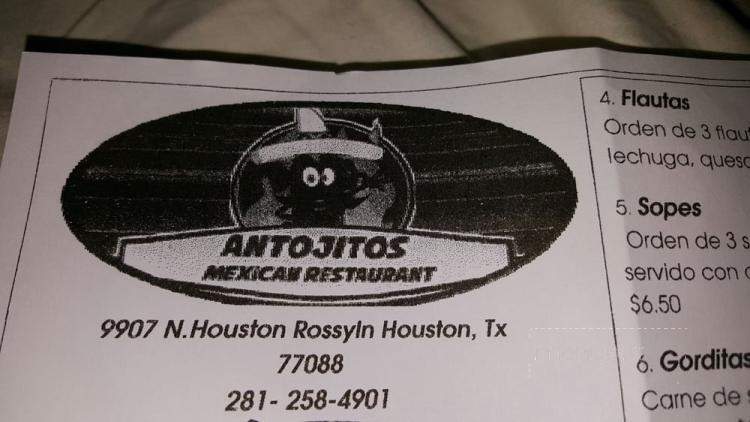 Antojito's Mexican Restaurant - Houston, TX menu_pic
