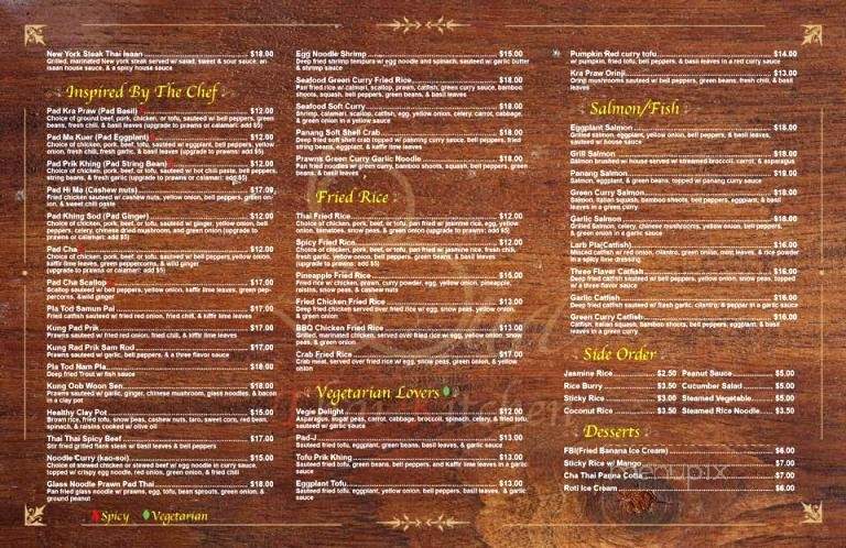 Bua Thai Kitchen - Sausalito, CA menu_pic
