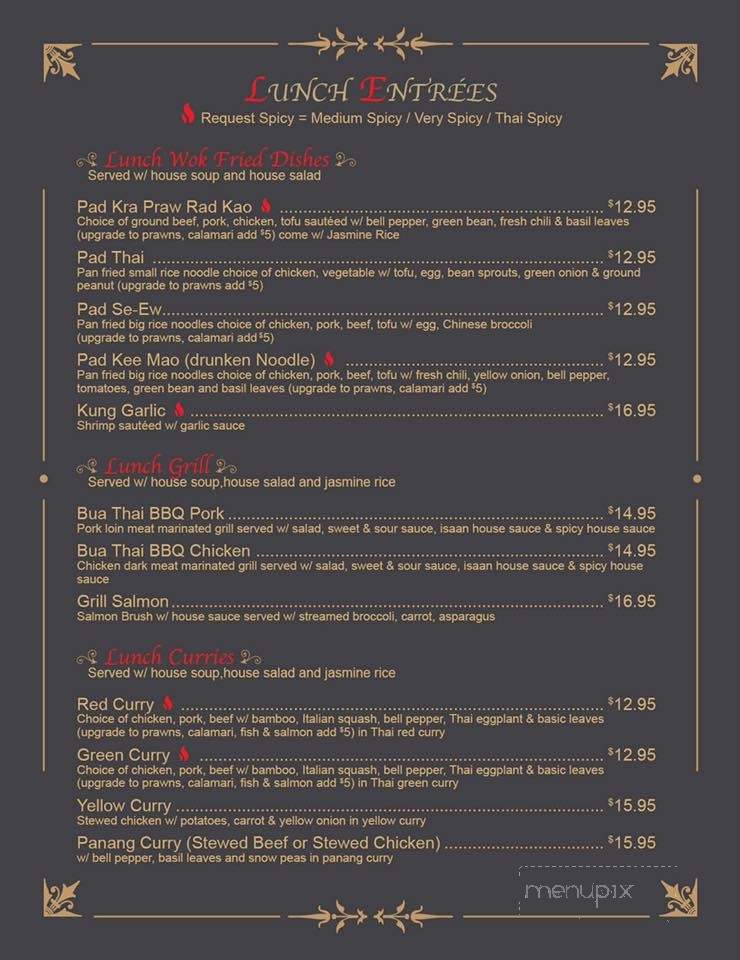 Bua Thai Kitchen - Sausalito, CA menu_pic