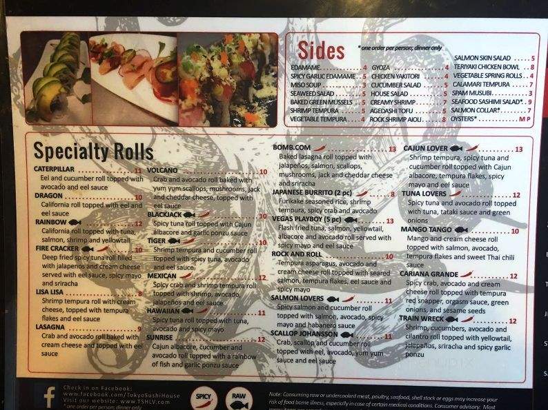 Tokyo Sushi House II - North Las Vegas, NV menu_pic