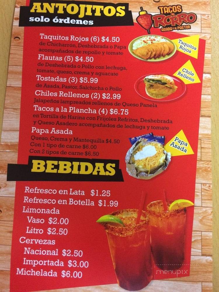 Tacos El Rorro - Brownsville, TX menu_pic