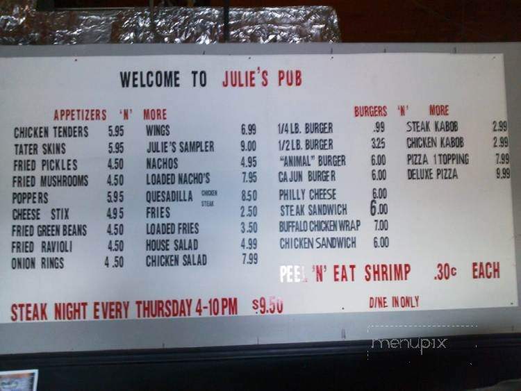 Julies Pub - Troy, MO menu_pic