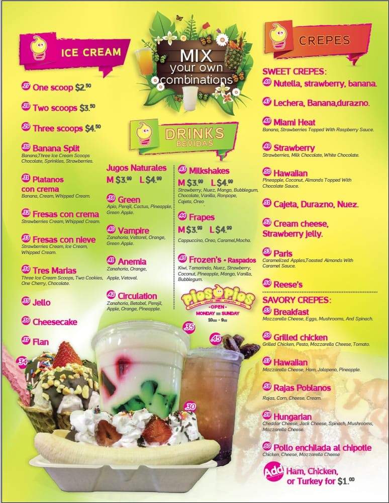 Pios, Pios Ice Cream Shop - Las Vegas, NV menu_pic