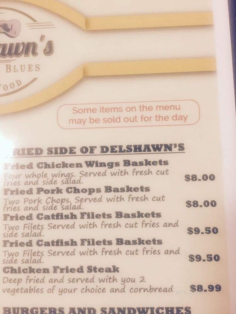 Delshawn's Bar - Fort Worth, TX menu_pic