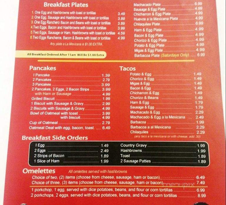 Diana's Diner - Weslaco, TX menu_pic