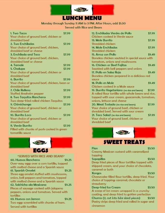 Viva Oaxaca - Stevensville, MT menu_pic