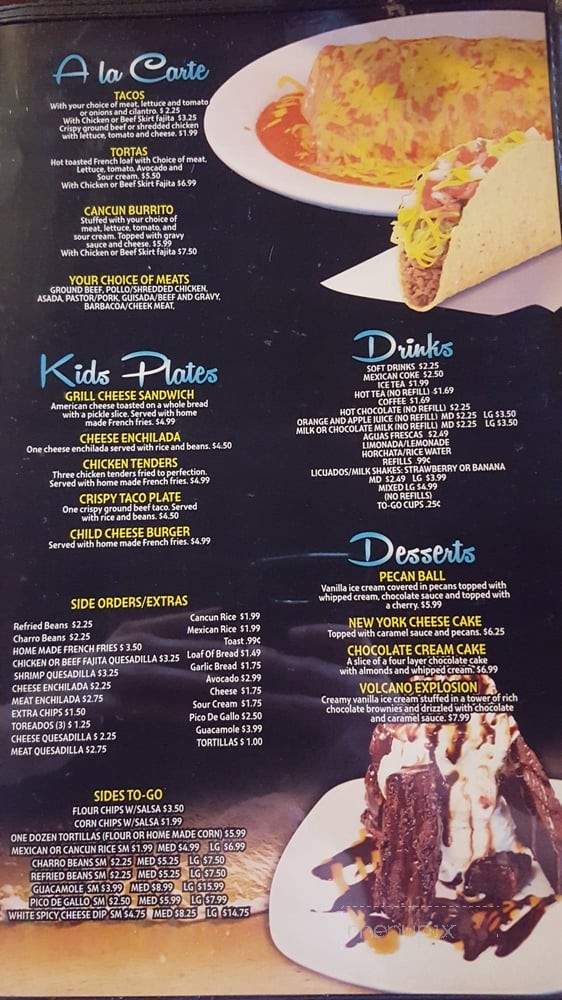 Cancun Bar and Grill - Corpus Christi, TX menu_pic