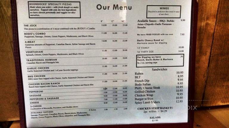 Boondocks Pizza & More - Pinedale, WY menu_pic