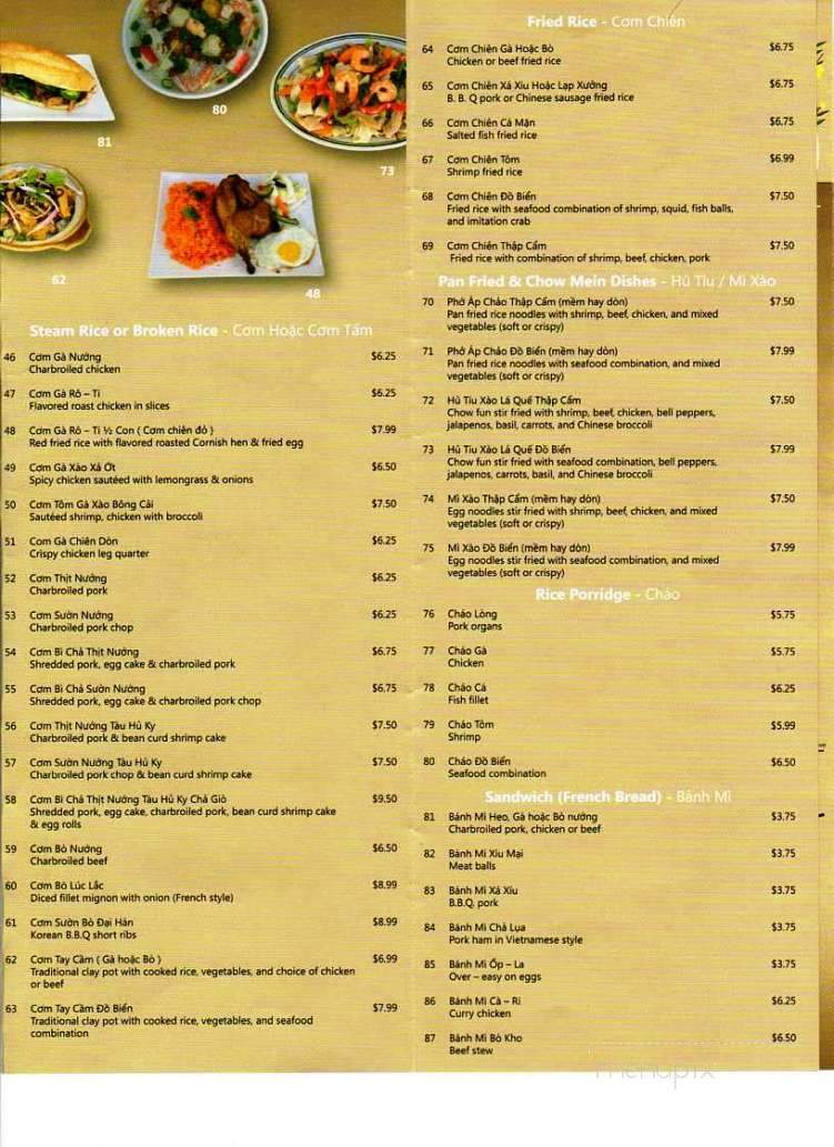 Pho Ngon Vietnamese Restaurant - San Bernardino, CA menu_pic