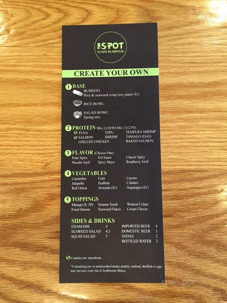 The Spot Sushi Burritos - Largo, FL menu_pic