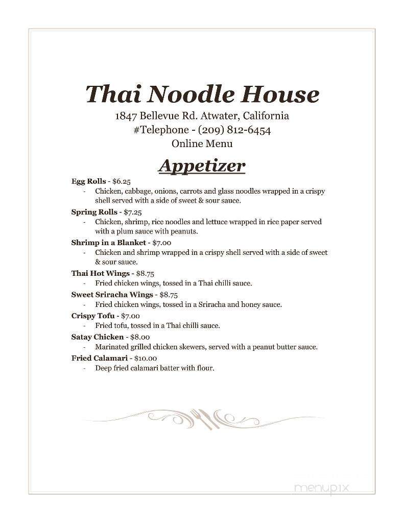 Thai Noodle - Atwater, CA menu_pic