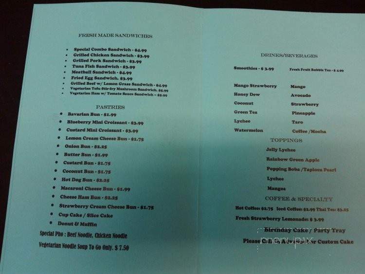 Rise & Shine Bakery - Shoreline, WA menu_pic