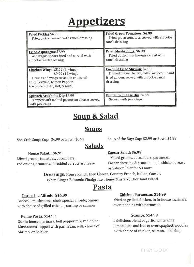 Off the Rail - Moncks Corner, SC menu_pic