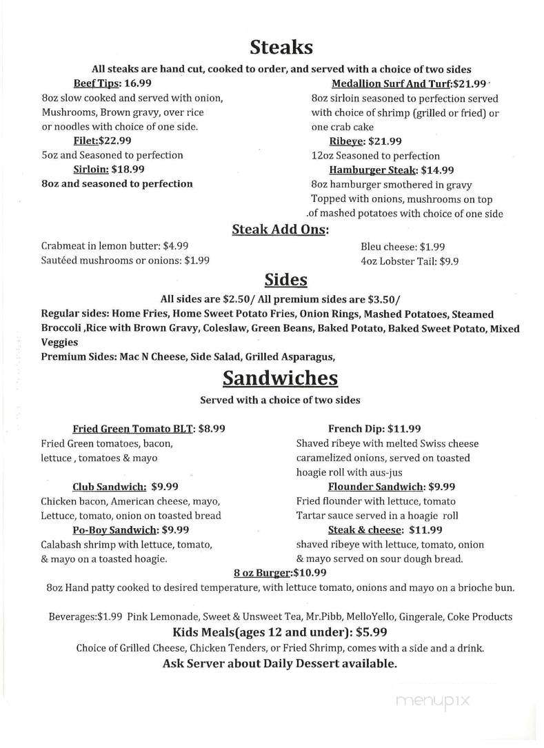 Off the Rail - Moncks Corner, SC menu_pic