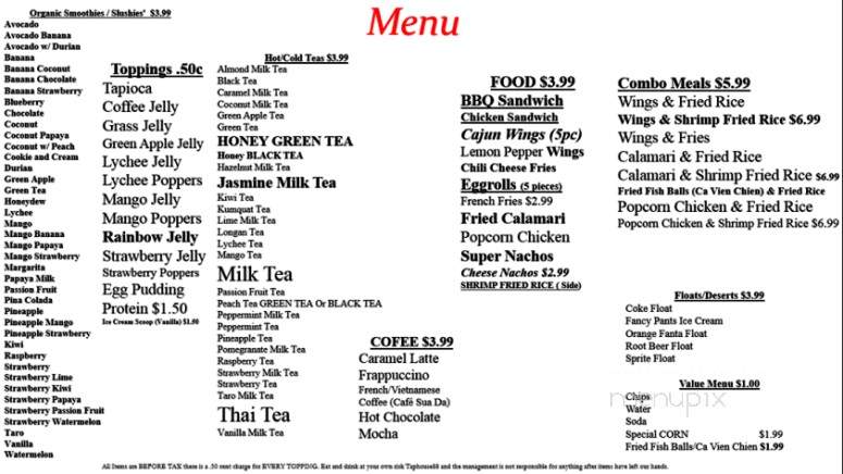 Taphouse 88 - Houston, TX menu_pic