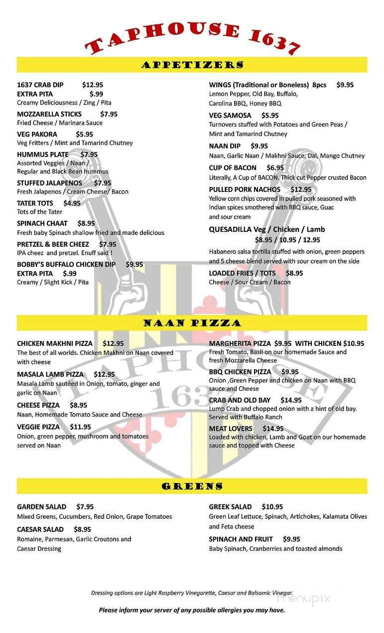 /28387255/Taphouse-1637-Menu-California-MD - California, MD