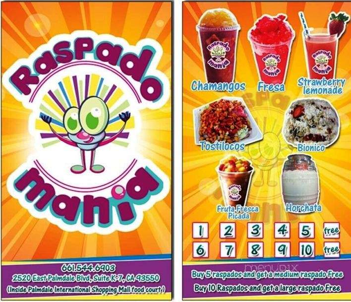 Raspadomania - Palmdale, CA menu_pic