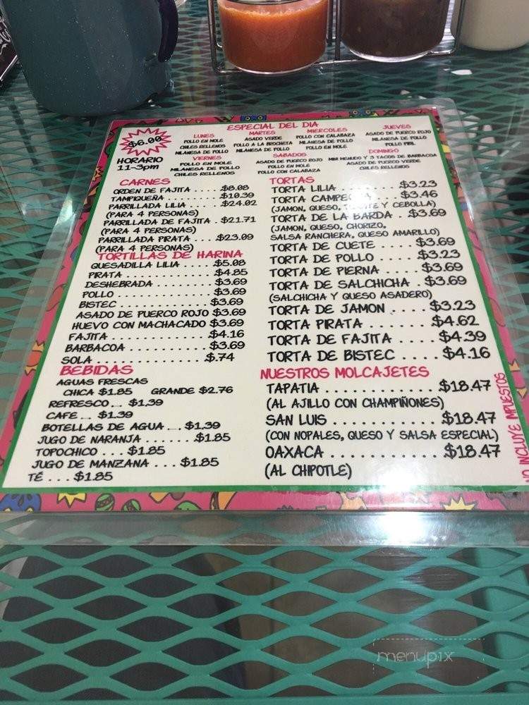 Taqueria Lilia - Brownsville, TX menu_pic
