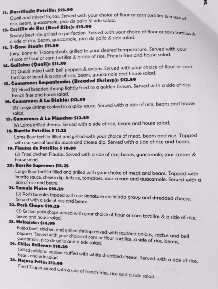 El Potrillo Mexican Grill - Lake Charles, LA menu_pic