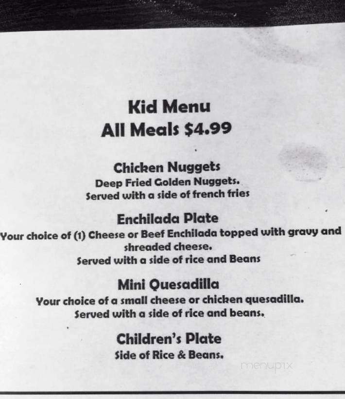 El Potrillo Mexican Grill - Lake Charles, LA menu_pic