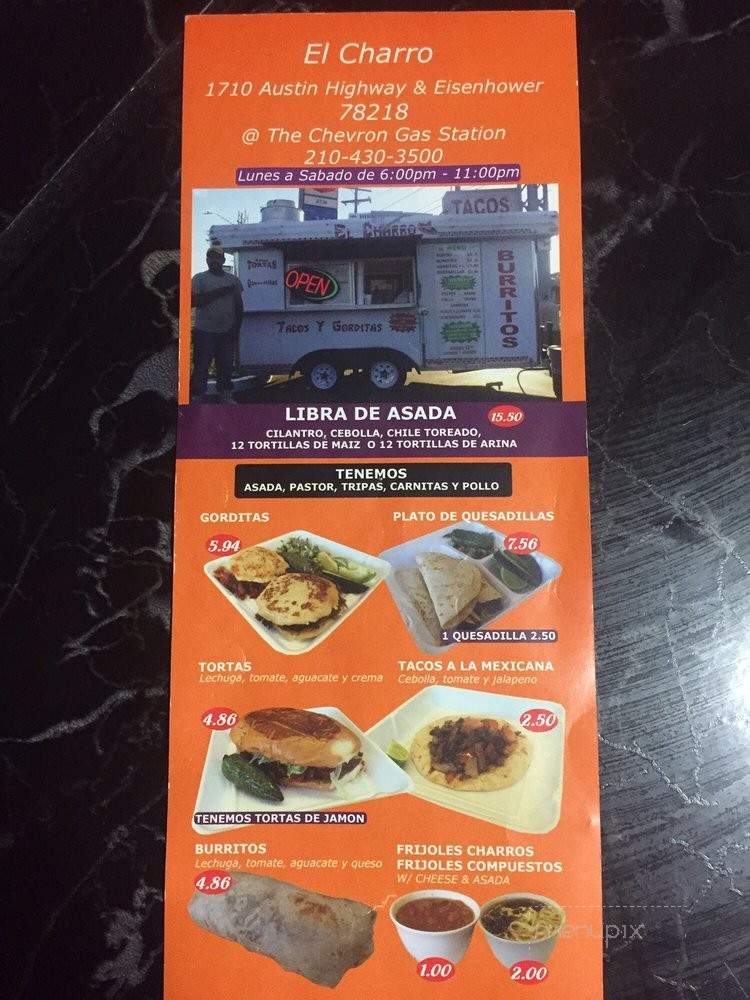 El Charro Food Truck - San Antonio, TX menu_pic