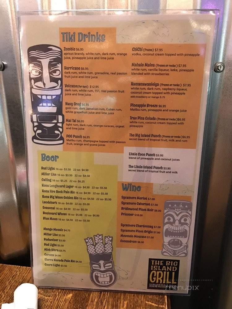 The Big Island Grill - Springfield, MO menu_pic