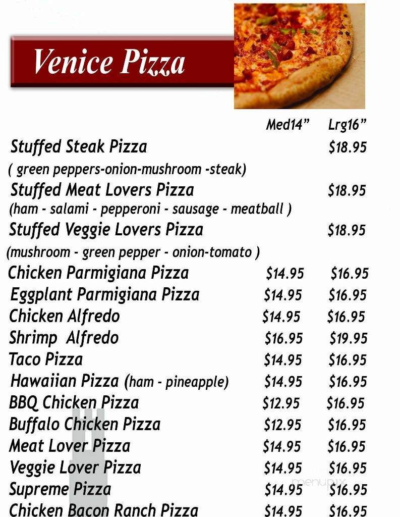 Venice Pizza and Pasta - Lutz, FL menu_pic