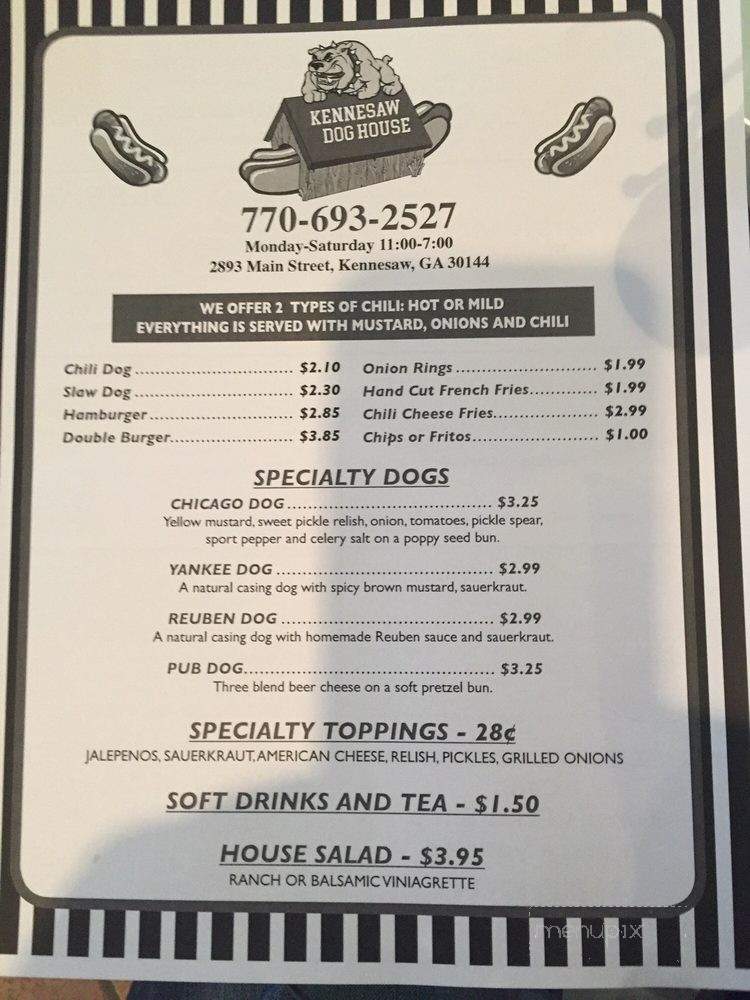Kennesaw Dog House - Kennesaw, GA menu_pic