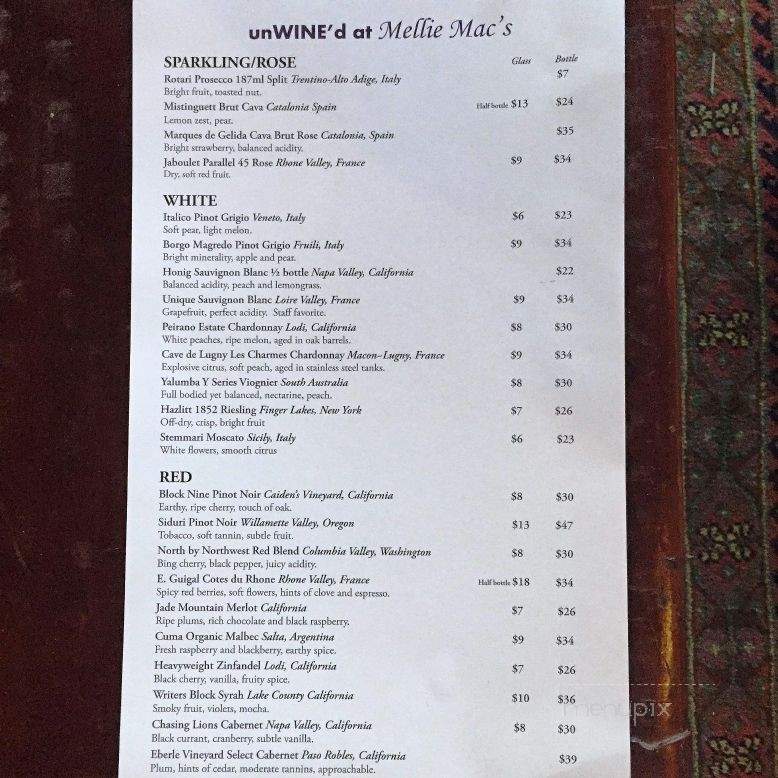 unWINE'd - Black Mountain, NC menu_pic