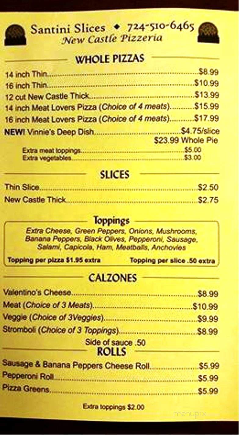 Santini Slices - New Castle, PA menu_pic