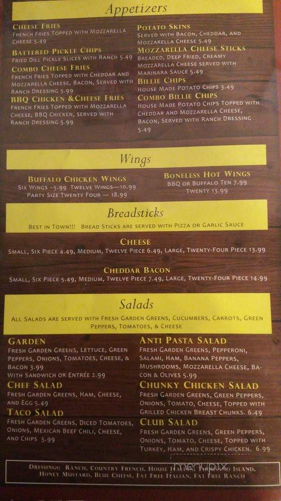 Hillbilly Fire Pit - Man, WV menu_pic