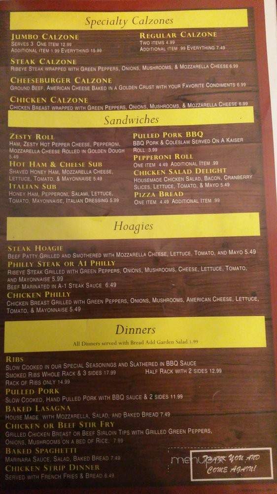 Hillbilly Fire Pit - Man, WV menu_pic