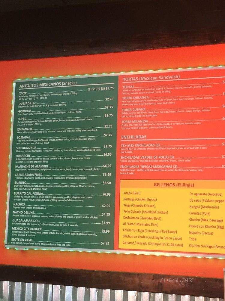 El Taco Shop - Mocksville, NC menu_pic
