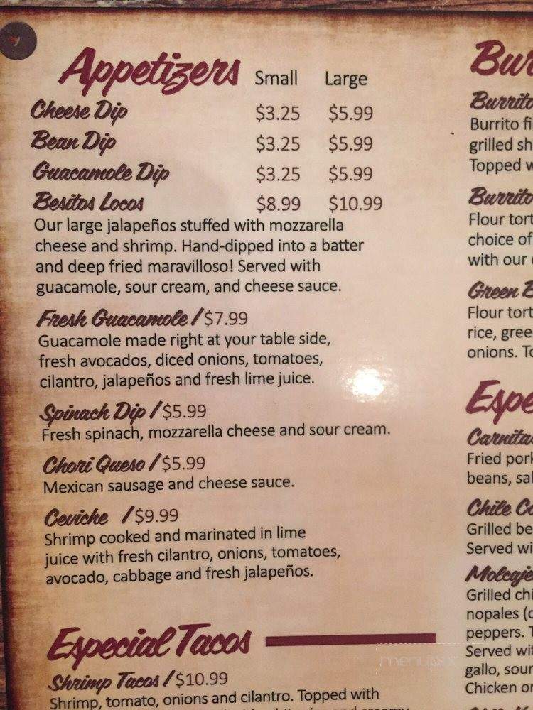 Jose Locos - Springfield, MO menu_pic