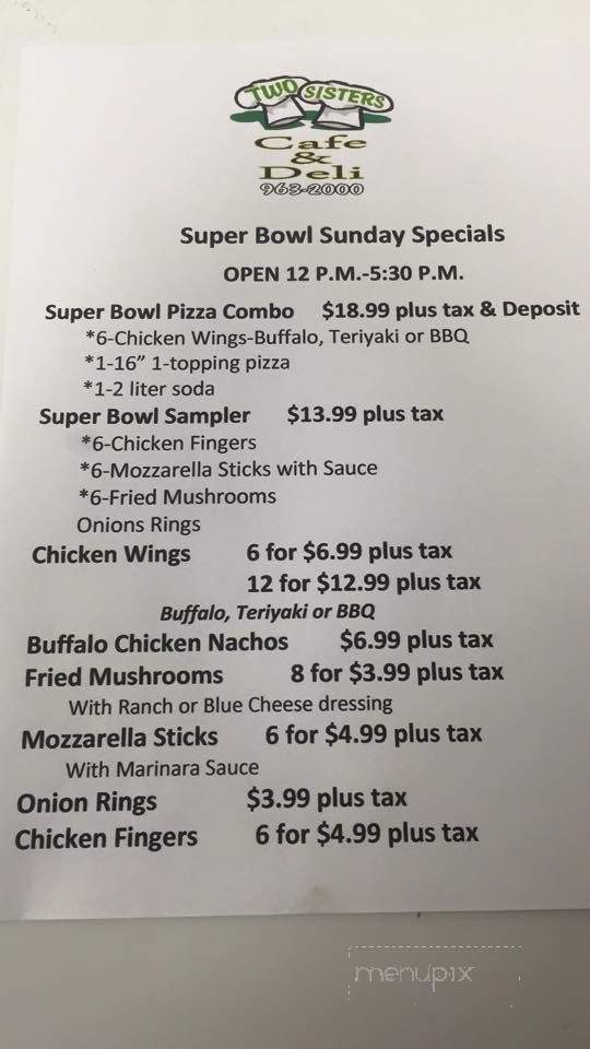 Two Sisters Cafe & Deli - Prospect Harbor, ME menu_pic