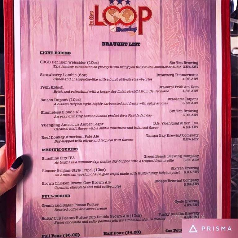 In The Loop Brewing - Land O' Lakes, FL menu_pic