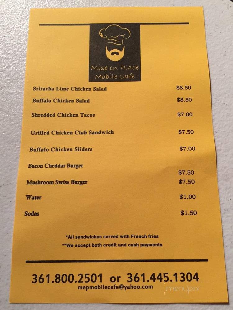 Miseenplace Mobilecafe - Corpus Christi, TX menu_pic