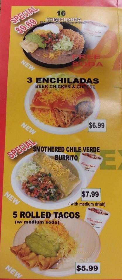 Pancho's Mexican Food - Springfield, MO menu_pic