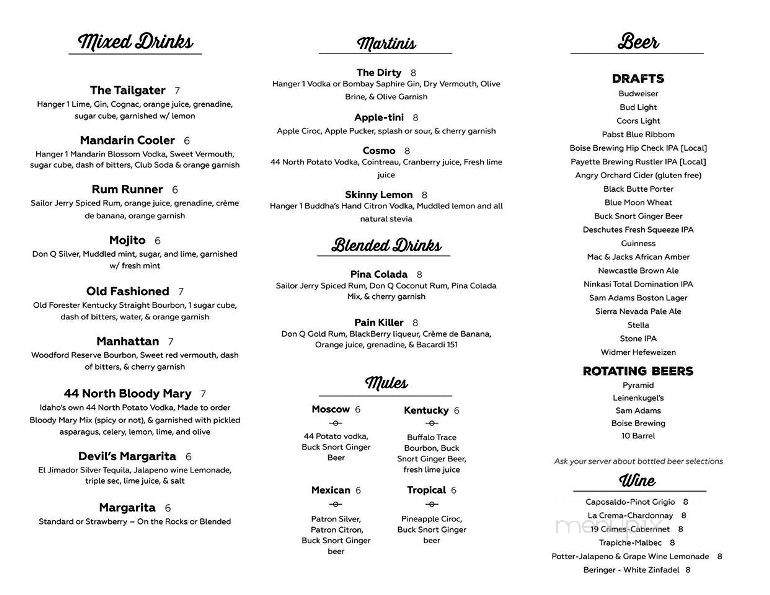 The Tailgate Sports Bar & Grill - Boise, ID menu_pic
